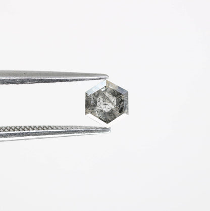 0.44  CT Natural Hexagon Salt and Pepper Diamond | Loose Grey Gem | Sourced Earth-Mined Stone Ideal Gift for Weddings or Special Occasions