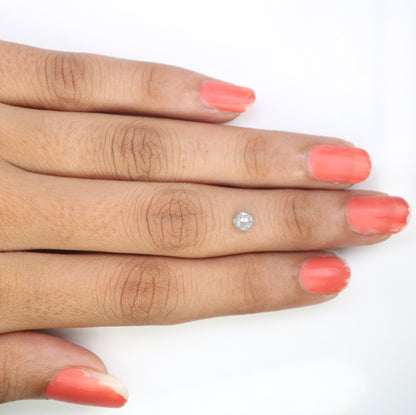 0.45 CT Hexagon Salt and Pepper Diamond | Loose Grey Earth-Mined Gem | Elegant Rose Cut | Extraordinary Gift for Special Occasions