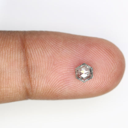 0.44  CT Natural Hexagon Salt and Pepper Diamond | Loose Grey Gem | Sourced Earth-Mined Stone Ideal Gift for Weddings or Special Occasions