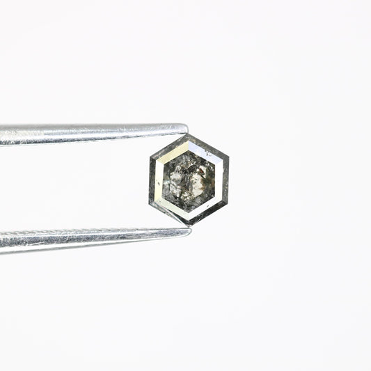 0.58  CT Hexagon Diamond | Loose Natural Salt and Pepper Gem | Sourced Grey Stone | Perfect for Custom Engagement Rings Distinctive Jewelry