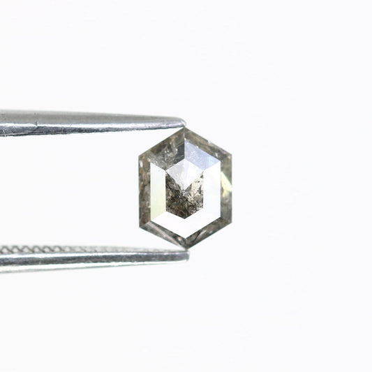 0.72 CT Hexagon Diamond | Loose Natural Salt and Pepper Gem | Ethically Sourced Grey Stone | Ideal for Bespoke Jewelry and Special Gifts