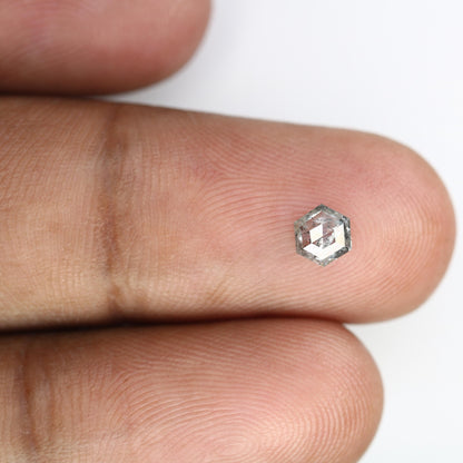 0.44  CT Natural Hexagon Salt and Pepper Diamond | Loose Grey Gem | Sourced Earth-Mined Stone Ideal Gift for Weddings or Special Occasions