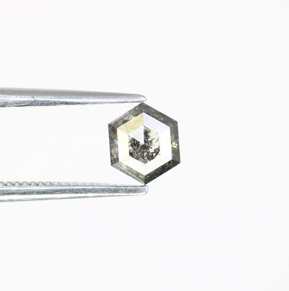 0.58  CT Hexagon Diamond | Loose Natural Salt and Pepper Gem | Sourced Grey Stone | Perfect for Custom Engagement Rings Distinctive Jewelry