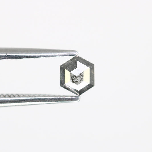 0.31 CT Hexagon Salt and Pepper Diamond | Loose Natural Grey Gem | Sourced Earth-Mined Treasure | Ideal Gift for Distinctive Jewelry Designs