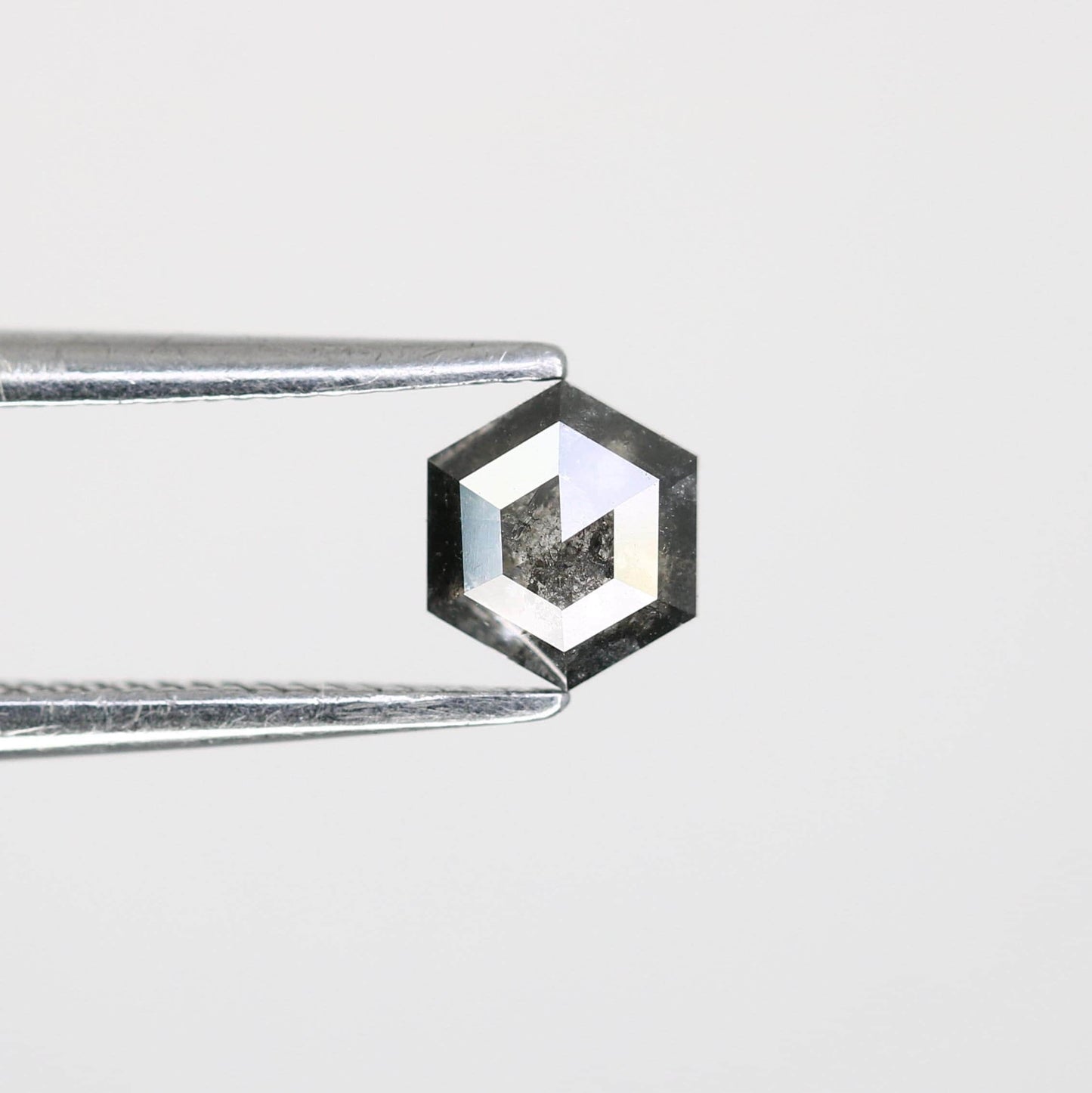 0.50 CT Hexagon Salt and Pepper Diamond | Loose Natural Grey Gemstone | Ethically Mined Earth Stone | Unique Gift for Jewelry Creations