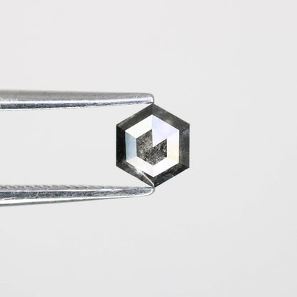 0.50 CT Hexagon Salt and Pepper Diamond | Loose Natural Grey Gemstone | Ethically Mined Earth Stone | Unique Gift for Jewelry Creations