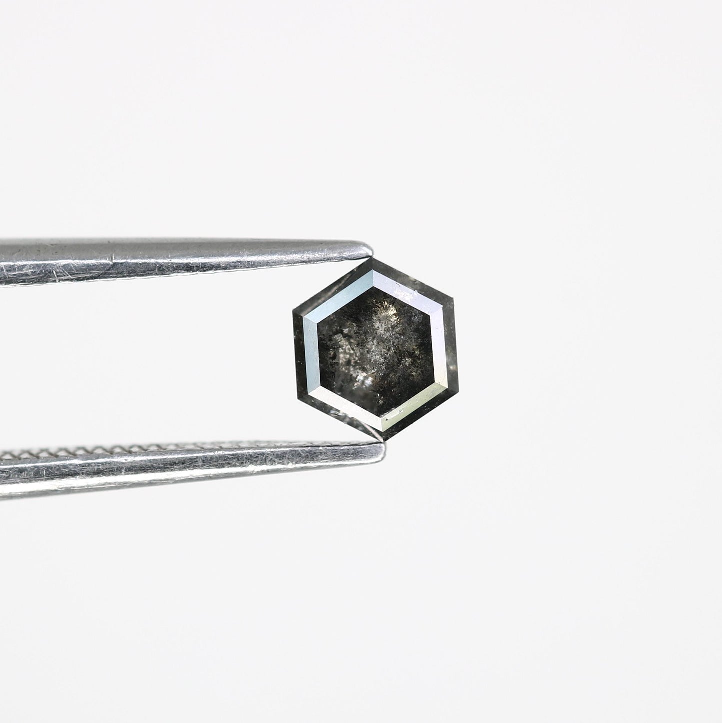 0.50 CT Hexagon Salt and Pepper Diamond | Loose Natural Grey Gemstone | Ethically Mined Earth Stone | Unique Gift for Jewelry Creations