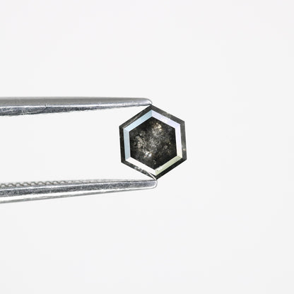 0.50 CT Hexagon Salt and Pepper Diamond | Loose Natural Grey Gemstone | Ethically Mined Earth Stone | Unique Gift for Jewelry Creations