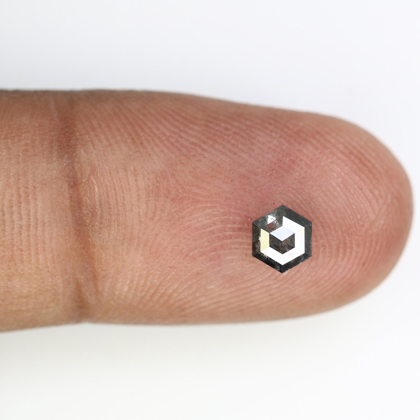 0.50 CT Hexagon Salt and Pepper Diamond | Loose Natural Grey Gemstone | Ethically Mined Earth Stone | Unique Gift for Jewelry Creations