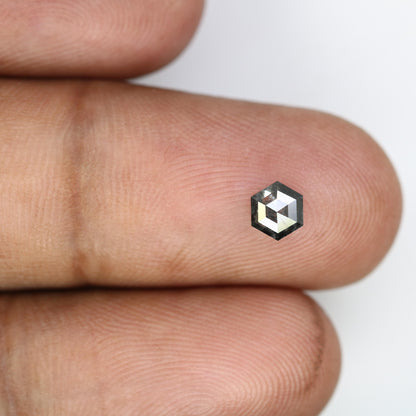 0.50 CT Hexagon Salt and Pepper Diamond | Loose Natural Grey Gemstone | Ethically Mined Earth Stone | Unique Gift for Jewelry Creations