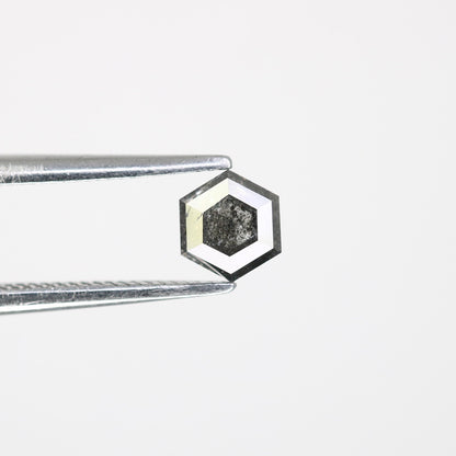 0.50 CT Hexagon Salt and Pepper Diamond | Loose Natural Grey Gem | Ethically Mined Earth Stone | Unique Gift for Modern Jewelry Lovers