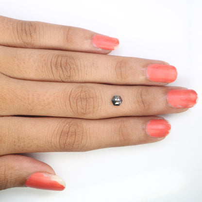 0.50 CT Hexagon Salt and Pepper Diamond | Loose Natural Grey Gemstone | Ethically Mined Earth Stone | Unique Gift for Jewelry Creations