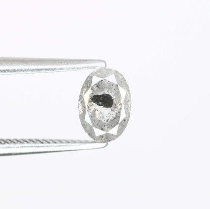 0.72 CT Oval Diamond | Loose Natural Salt and Pepper Gem | Ethically Sourced Grey Stone | Ideal for Unique Engagement Rings Artisan Jewelry