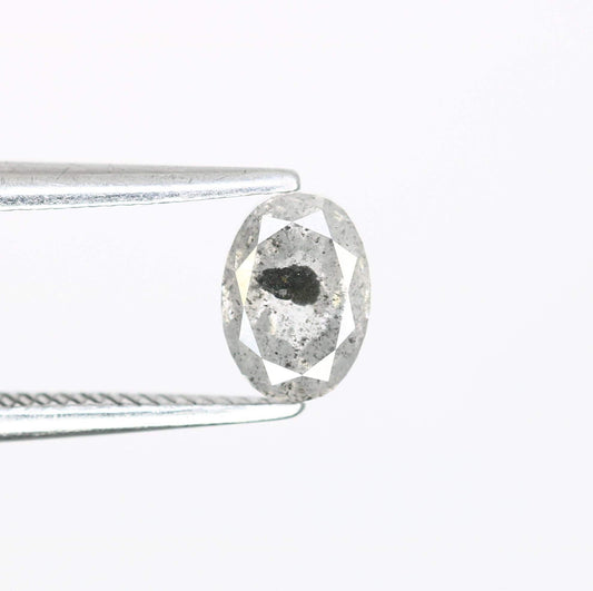 0.72 CT Oval Diamond | Loose Natural Salt and Pepper Gem | Ethically Sourced Grey Stone | Ideal for Unique Engagement Rings Artisan Jewelry