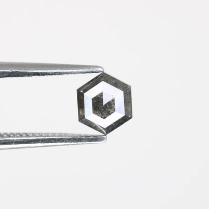 0.50 CT Hexagon Salt and Pepper Diamond | Loose Natural Grey Gem | Ethically Mined Earth Stone | Unique Gift for Modern Jewelry Lovers