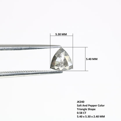 0.58 CT Triangle Salt and Pepper Diamond | Loose Grey Natural Stone | Earth-Mined Gem | Perfect Unique Gift for Jewelry Lovers