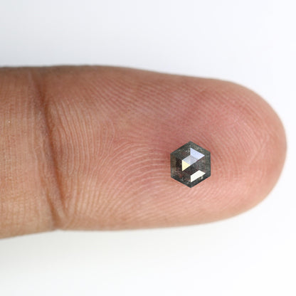 0.50 CT Hexagon Salt and Pepper Diamond | Loose Natural Grey Gem | Ethically Mined Earth Stone | Unique Gift for Modern Jewelry Lovers
