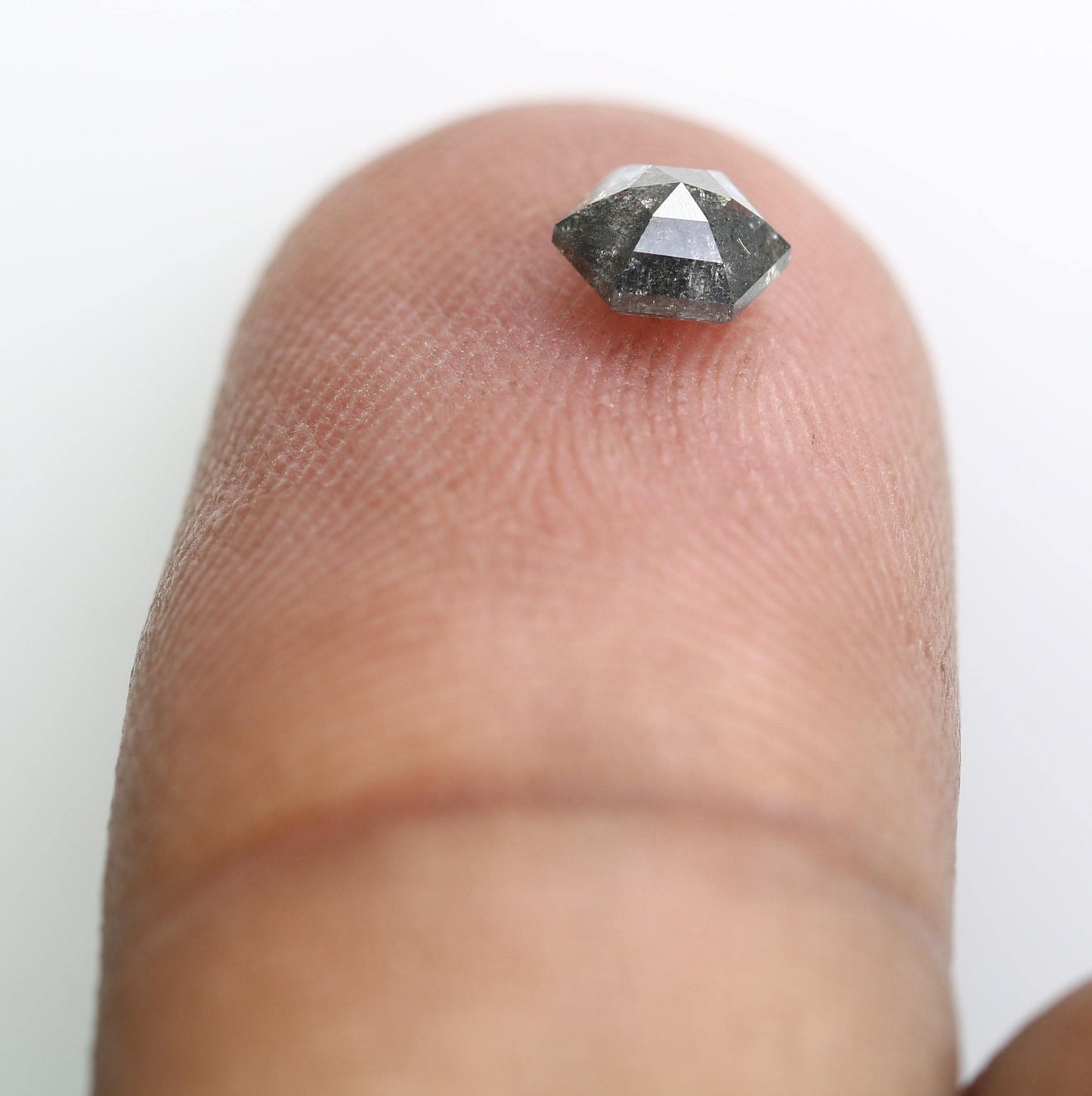 0.50 CT Hexagon Salt and Pepper Diamond | Loose Natural Grey Gem | Ethically Mined Earth Stone | Unique Gift for Modern Jewelry Lovers