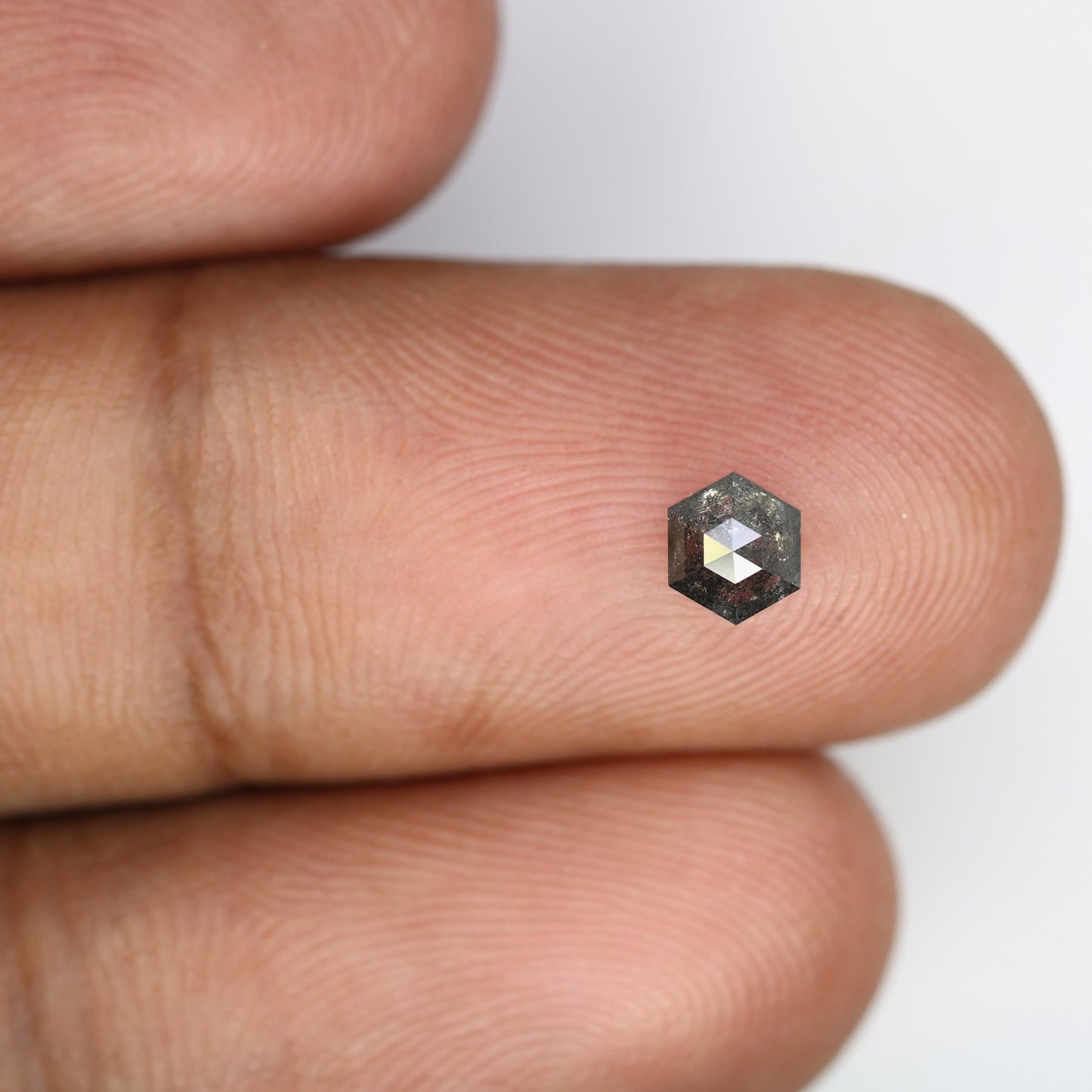 0.50 CT Hexagon Salt and Pepper Diamond | Loose Natural Grey Gem | Ethically Mined Earth Stone | Unique Gift for Modern Jewelry Lovers