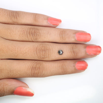 0.50 CT Hexagon Salt and Pepper Diamond | Loose Natural Grey Gem | Ethically Mined Earth Stone | Unique Gift for Modern Jewelry Lovers