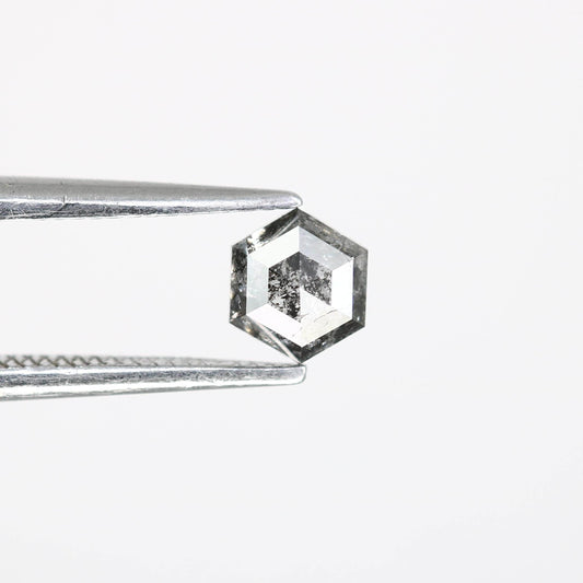 0.49 CT Unique Hexagon Diamond | Loose Natural Salt and Pepper Gem | Sourced Grey Stone | Perfect for Engagement Rings and Artisan Jewelry