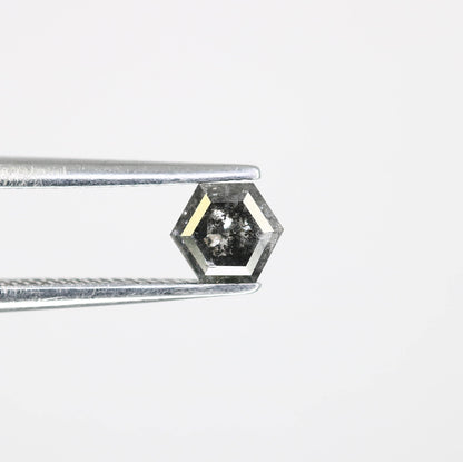 0.49 CT Unique Hexagon Diamond | Loose Natural Salt and Pepper Gem | Sourced Grey Stone | Perfect for Engagement Rings and Artisan Jewelry