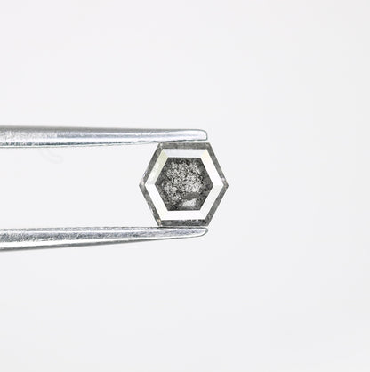 0.49 CT Octagon Salt and Pepper Diamond | Unique Natural Grey Gemstone | Loose Earth-Mined Stone for Jewelry | Christmas Gift, Gift for Him