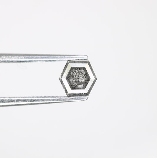 0.49 CT Octagon Salt and Pepper Diamond | Unique Natural Grey Gemstone | Loose Earth-Mined Stone for Jewelry | Christmas Gift, Gift for Him