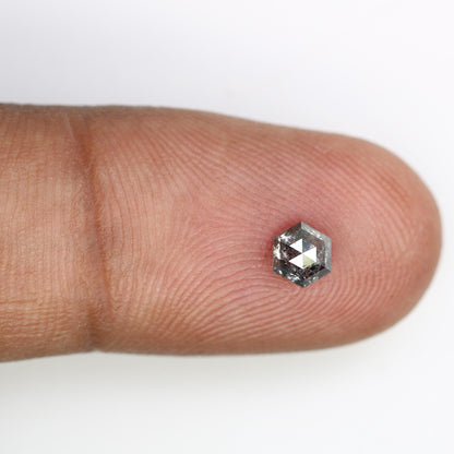 0.49 CT Unique Hexagon Diamond | Loose Natural Salt and Pepper Gem | Sourced Grey Stone | Perfect for Engagement Rings and Artisan Jewelry