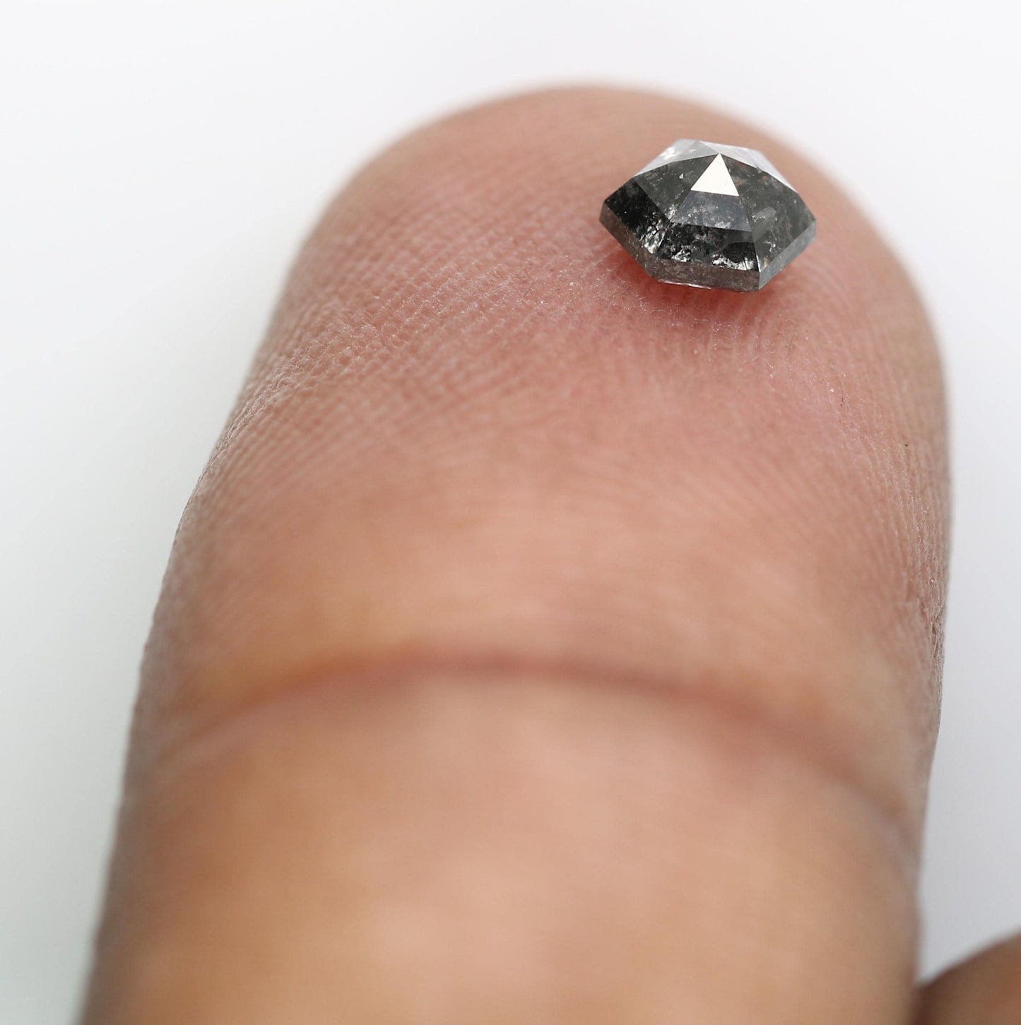 0.49 CT Unique Hexagon Diamond | Loose Natural Salt and Pepper Gem | Sourced Grey Stone | Perfect for Engagement Rings and Artisan Jewelry