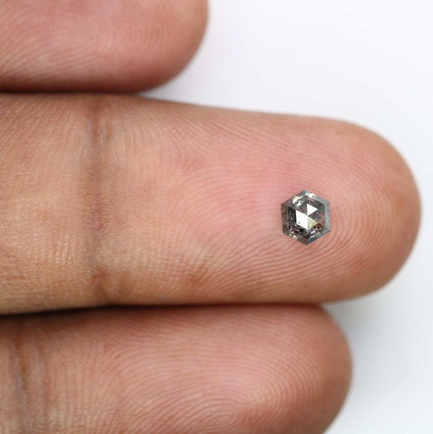 0.49 CT Unique Hexagon Diamond | Loose Natural Salt and Pepper Gem | Sourced Grey Stone | Perfect for Engagement Rings and Artisan Jewelry