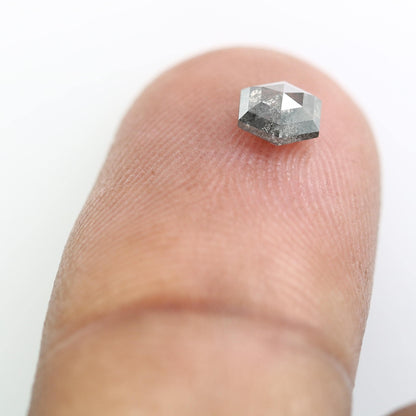 0.49 CT Octagon Salt and Pepper Diamond | Unique Natural Grey Gemstone | Loose Earth-Mined Stone for Jewelry | Christmas Gift, Gift for Him