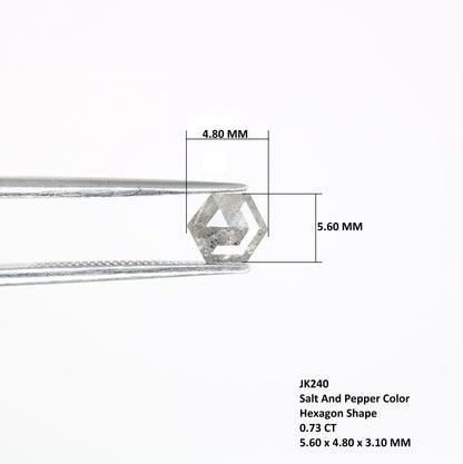 0.73 CT Unique Octagon Salt and Pepper Diamond | Natural Grey Loose Gemstone | Perfect for Custom Jewelry and Engagement Rings