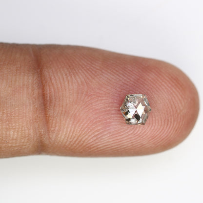 0.52 CT Octagon-Shaped Salt and Pepper Diamond | Loose Natural Grey Gemstone | Unique Earth-Mined Stone for Custom Engagement Rings