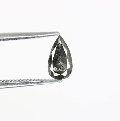0.70 CT Black Pear Salt and Pepper Diamond | Loose Natural Gemstone | Earth-Mined Unique Stone | Perfect Gift for Custom Jewelry Designs