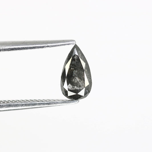 0.70 CT Black Pear Salt and Pepper Diamond | Loose Natural Gemstone | Earth-Mined Unique Stone | Perfect Gift for Custom Jewelry Designs