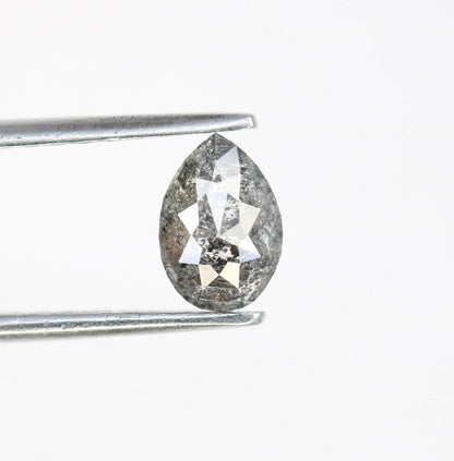 0.75 CT Unique Pear Shape Salt and Pepper Loose Diamond | Natural Conflict-Free Gemstone for Custom Engagement Rings | Artisan Craftsmanship