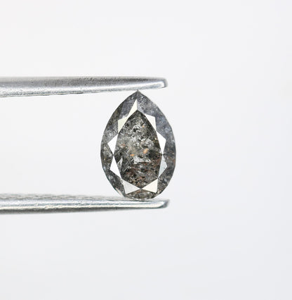0.75 CT Unique Pear Shape Salt and Pepper Loose Diamond | Natural Conflict-Free Gemstone for Custom Engagement Rings | Artisan Craftsmanship