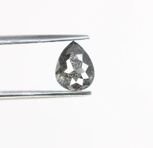 0.82 CT Elegant Pear Shape Salt and Pepper Loose Diamond | Ethical Natural Gemstone for Custom Jewelry & Engagements | One-of-a-Kind Sparkle