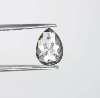 0.77 CT Natural Pear Shape Salt and Pepper Diamond | Loose Conflict-Free Gemstone for Engagement Rings | Unique Artisan Jewelry