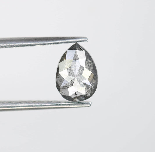 0.77 CT Natural Pear Shape Salt and Pepper Diamond | Loose Conflict-Free Gemstone for Engagement Rings | Unique Artisan Jewelry