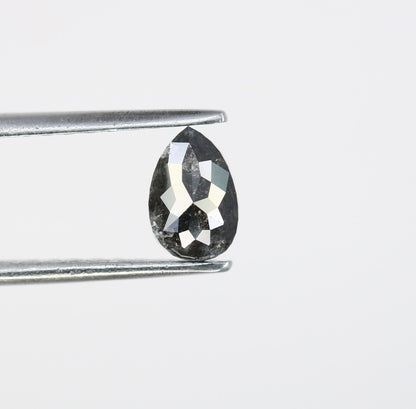 0.80 CT Pear Shape Salt and Pepper Natural Loose Diamond | Unique Conflict-Free Gemstone | Perfect for Engagement Rings & Custom Jewelry |
