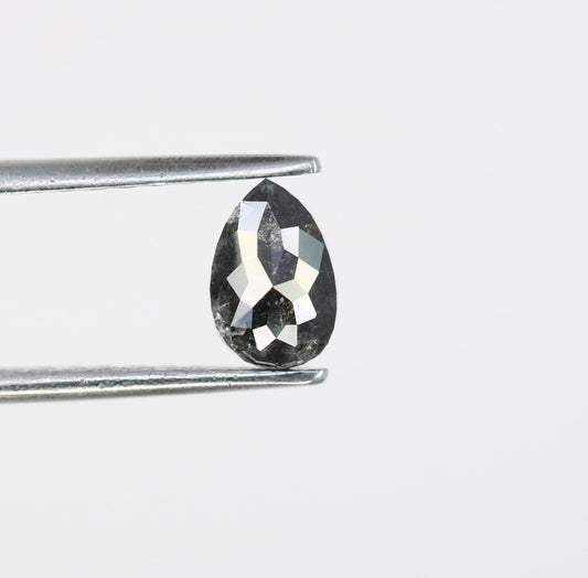 0.80 CT Pear Shape Salt and Pepper Natural Loose Diamond | Unique Conflict-Free Gemstone | Perfect for Engagement Rings & Custom Jewelry |