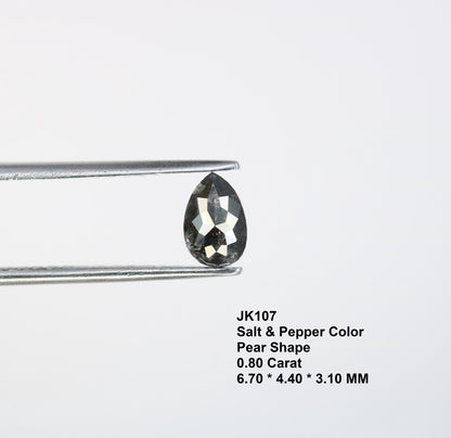 0.80 CT Pear Shape Salt and Pepper Natural Loose Diamond | Unique Conflict-Free Gemstone | Perfect for Engagement Rings & Custom Jewelry |