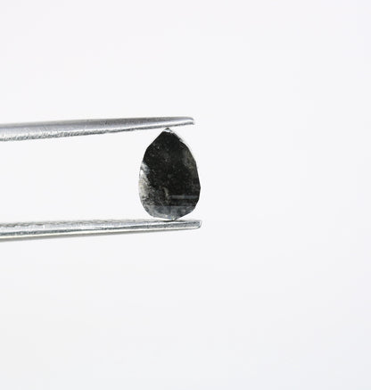 0.80 CT Pear Shape Salt and Pepper Natural Loose Diamond | Unique Conflict-Free Gemstone | Perfect for Engagement Rings & Custom Jewelry |