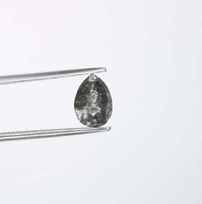 0.77 CT Natural Pear Shape Salt and Pepper Diamond | Loose Conflict-Free Gemstone for Engagement Rings | Unique Artisan Jewelry