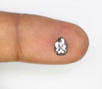 0.77 CT Natural Pear Shape Salt and Pepper Diamond | Loose Conflict-Free Gemstone for Engagement Rings | Unique Artisan Jewelry