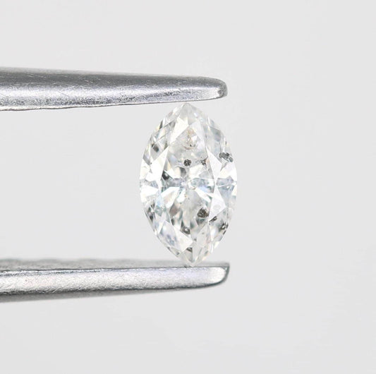 0.14 CT Stunning Marquise Shape Salt and Pepper Diamond - Natural Gemstone for Unique Engagement Rings