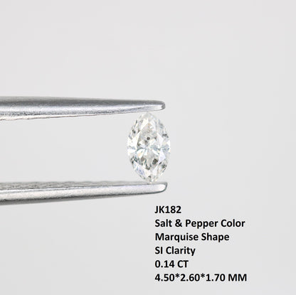 0.14 CT Stunning Marquise Shape Salt and Pepper Diamond - Natural Gemstone for Unique Engagement Rings