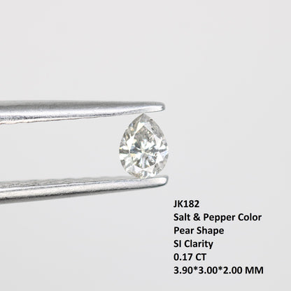 0.17 CT Stunning White Pear Shape Salt and Pepper Diamond - Natural Loose Gemstone Ideal for Engagement Rings and Unique Jewelry Creations.
